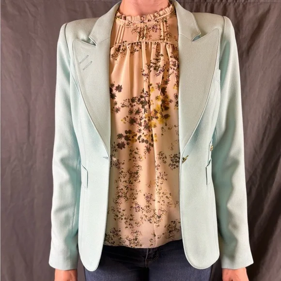 Smythe Classic Duchess Blazer in Aqua | Size 12 - Picture 2 of 6